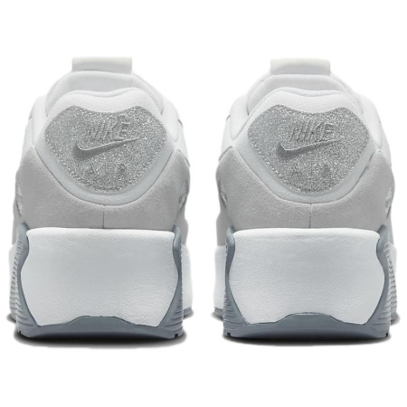 Nike Air Max 90 Устойчивые к истиранию Низкие Повседневные Кроссовки Женские Белые Серые