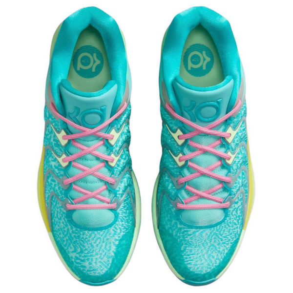Jonquel Jones X Nike KD 17 Low Баскетбольные кроссовки Унисекс Синие Зеленые Азиатская версия