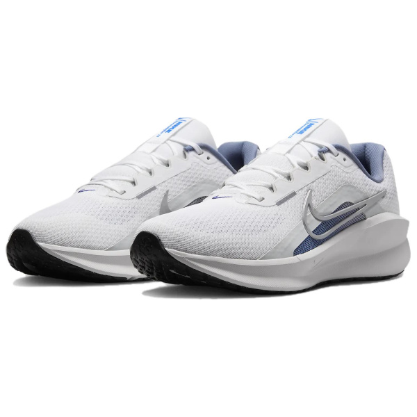 Nike DOWNSHIFTER 13 Комфортный Дышащий Поддерживающий Мягкий Низкий Топ Беговые кроссовки Мужские Белый Серый