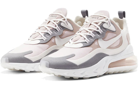 Nike Air Max 270 Устойчивые к истиранию Низкие Повседневные Беговые Кроссовки Женские Серебристо-Розовые