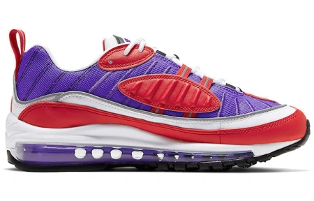 Nike Air Max 98 Амортизация Поддержка Низкий Верх Воздушная Подушка Повседневные Беговые Кроссовки Женские Красный Синий