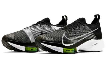 Nike Air Zoom Tempo Next% Ткань Низкий Верх Повседневные Беговые Кроссовки Мужские Черно-Белые