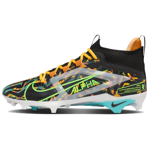 Nike Alpha Menace 4 Противоскользящие футбольные бутсы Мужские Черные и Оранжевые