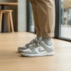 Nike Dunk Slip-Resistant Abrasion-Resistant Low-Top Скейтборд Кроссовки Женские Серый Белый
