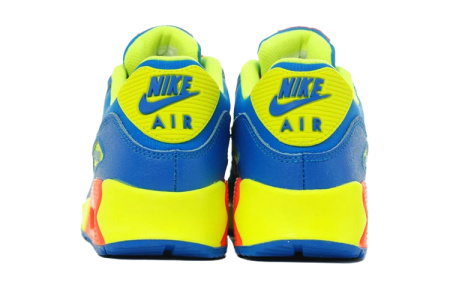 Nike Air Max 90 Комфортные Устойчивые к Износу Низкие Кроссовки для Детей Lifestyle Синий Желтый Красный Подростки