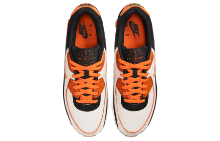 Nike Air Max 90 Low Топ Амортизирующие Повседневные Беговые Кроссовки Мужские Черно-Белые Оранжевые