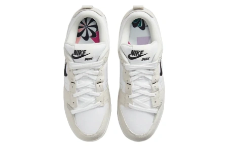 Nike Dunk Disrupt 2 Замша Текстиль Перерабатываемый материал Низкие кеды для скейтбординга Женские Серый Белый