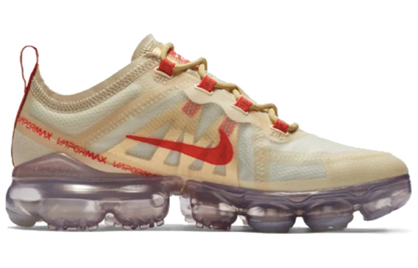 Nike VaporMax 2019 Сетка Низкий Топ Воздушная Подушка Беговые Кроссовки Женские Золото Красный