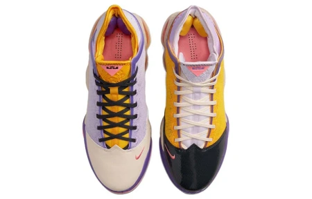 Nike Lebron 19 Low Топ Баскетбольные кроссовки Унисекс Желто-фиолетовый Азиатская версия