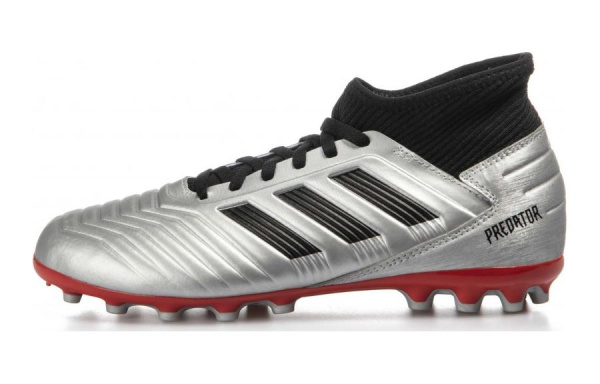 Adidas Predator 19,3 Устойчивые к истиранию Низкие Детские Футбольные Бутсы Серебристо-Черные Детские