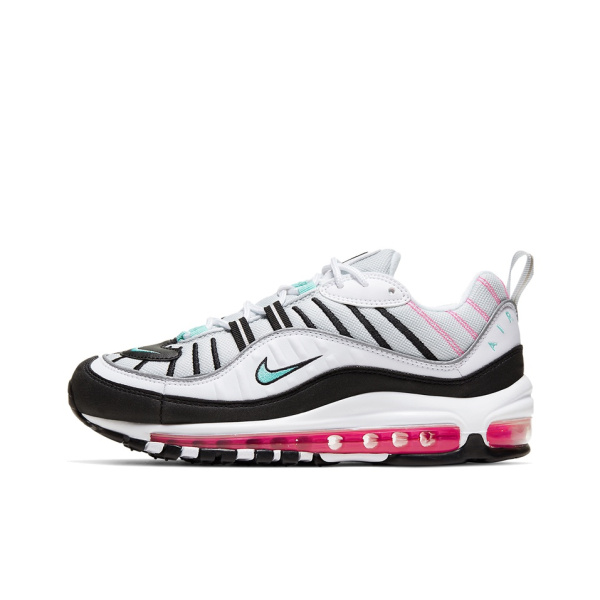 Nike Air Max 98 Сетка Low Топ Повседневные беговые кроссовки Женские Белый Розовый