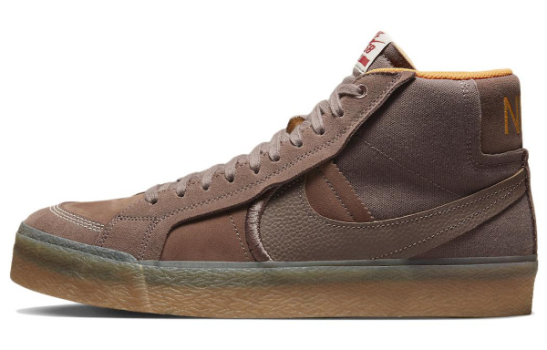 Nike SB Blazer MID Удобный MID Топ Скейтборд Кроссовки Унисекс Коричневый