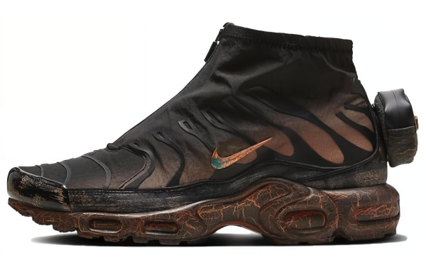 Nike Air Max Plus Водонепроницаемый MID Топ Повседневная Городская Коммутация Беговые кроссовки Мужские Черные Серые