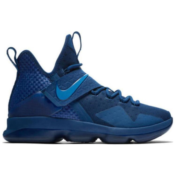Nike Lebron 14 Agimat Anti-Slip Легкие Высокие Баскетбольные Кроссовки Мужские Темно-Синие
