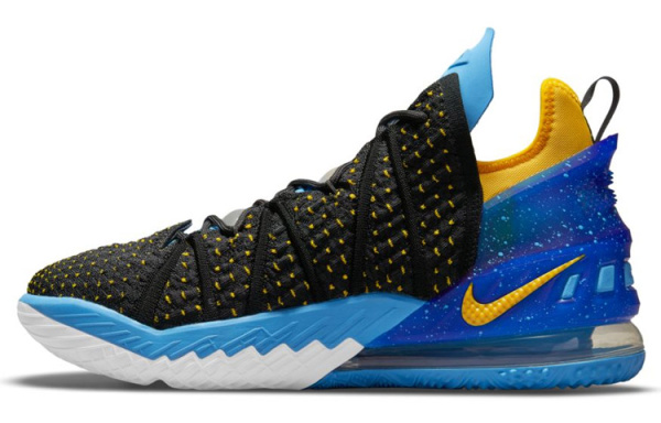 Nike Lebron 18 EP 'Minneapolis Лейкерс' MID Топ Мужские Баскетбольные Кроссовки для Игры Черные Синие Желтые