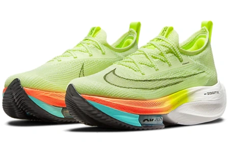 Nike Дышащий Покрытие Низкий Топ Марафон Длинный Бег Беговые Кроссовки Женские Неон Зеленый