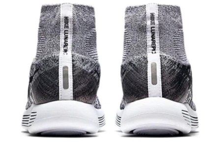 Nike LunarEpic Flyknit Slip-resistant Abrasion-resistant High-top Беговые кроссовки Мужские Серый Белый