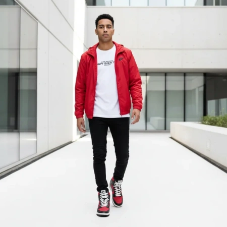 Nike Dunk High 'Fitness Red' Удобные высокие кроссовки для скейтбординга унисекс черные красные