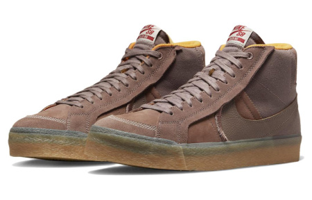 Nike SB Blazer MID Удобный MID Топ Скейтборд Кроссовки Унисекс Коричневый