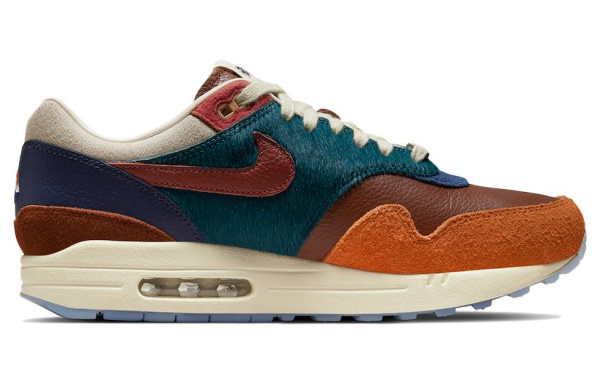 Kasina X Nike Air Max 1 Устойчивые к истиранию низкие повседневные беговые кроссовки унисекс коричневого цвета
