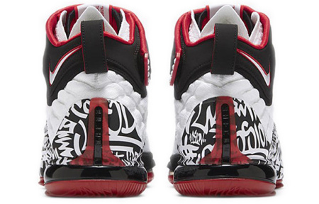 Nike Lebron 17 'Graffiti' Амортизация Противоскользящие MID Баскетбольные кроссовки для игры Унисекс Черный Белый