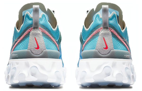 Nike React Element 87 Сетка Текстиль Дышащий и Легкий Низкие Беговые Кроссовки Унисекс Ледяной Синий