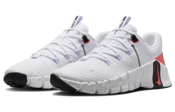 Nike Free Metcon 5 Сетка Амортизация Противоскользящие Низкие Кроссовки для тренировок Мужские Белые Красные