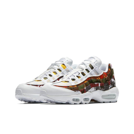 Nike Air Max 95 Ткань Низкие Кроссовки для Бега с Воздушной Подушкой Унисекс Белый Черный Синий Фиолетовый Коричневый
