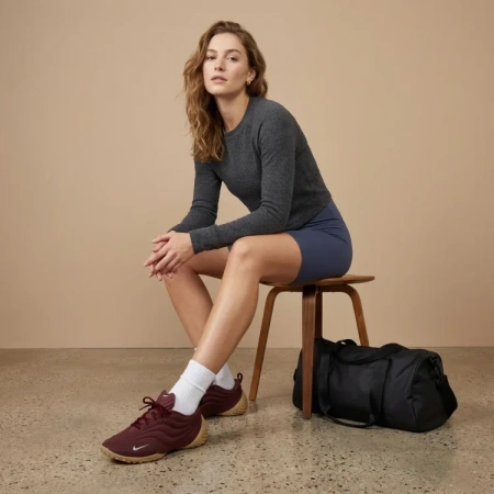 Nike Astra Ultra Устойчивые к истиранию низкие повседневные беговые кроссовки женские бордового цвета