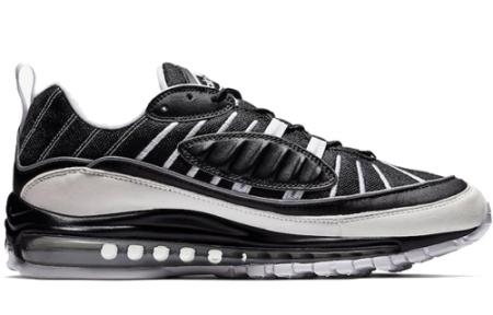 Nike Air Max 98 Low Топ Амортизирующие Повседневные Беговые Кроссовки Унисекс Черный Белый