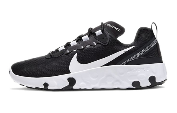 Nike React Element 55 противоскользящие амортизаторы низкие топ детские беговые кроссовки черный белый подростки
