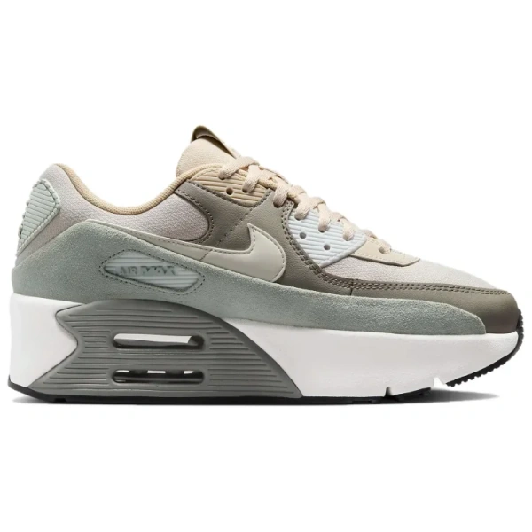 Nike Air Max 90 Устойчивые к истиранию Низкие Повседневные Беговые Кроссовки Женские Светло-Серые