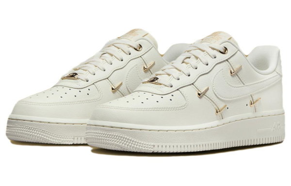 Nike Air Force 1 Мини Золотой Спилок Коровья Кожа Устойчивая к Износу Низкие Кроссовки для Скейтбординга Женские