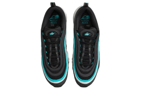 Nike Air Max 97 Устойчивые к истиранию Низкие Кроссовки с воздушной подушкой для бега Мужские Черные Синие