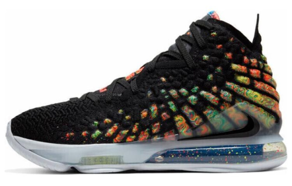 Nike Lebron 17 Джеймс 17 High Топ Баскетбольные кроссовки для игры Унисекс Черная радуга Азиатская версия