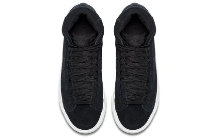 Nike Blazer Mid Топ Детский Скейтбординг Черный Замша Подростковый
