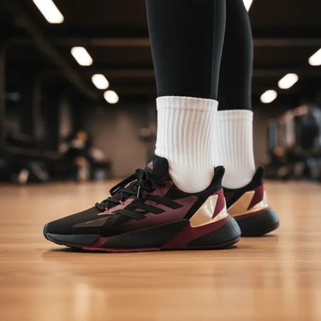 Adidas X9000l4 Ткань Противоскользящая Устойчивая к износу Низкие Беговые кроссовки Женские Черные Фиолетовые