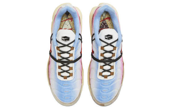 Nike Air Max Plus Ткань Устойчивая к Износу Низкий Верх Повседневная Обувь Мужская Белый Синий Розовый