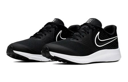 Nike Star Runner 2 Low Топ Детские беговые кроссовки Черный белый Подростки