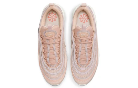 Nike Air Max 97 Vintage Устойчивые к истиранию Дышащие Низкие Повседневные Беговые Кроссовки Женские Розовые