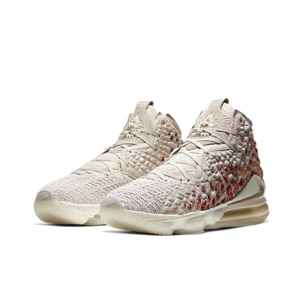 Nike Lebron 17 WIN Амортизация Легкий Высокий Верх Баскетбольные Кроссовки для Игры Унисекс Красный Белый Золото