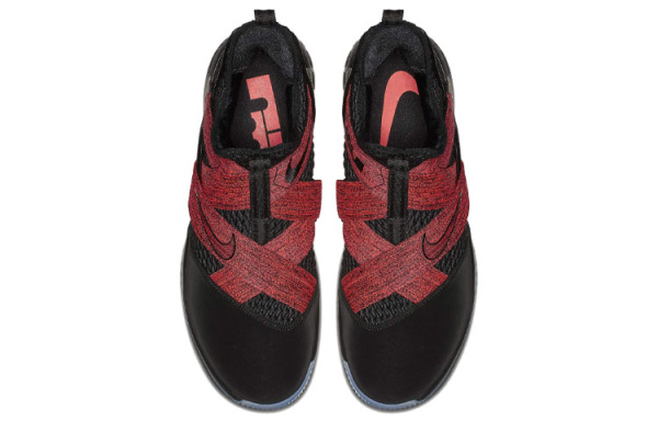 Nike Zoom Soldier 12 Круглый носок Нескользящий Легкий MID Баскетбольные кроссовки для игры Мужской Черный Красный