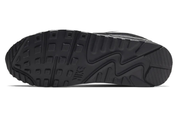 Nike Air Max 90 Vintage Устойчивые к истиранию Низкие Повседневные Беговые Кроссовки Унисекс Железо Серый Черный