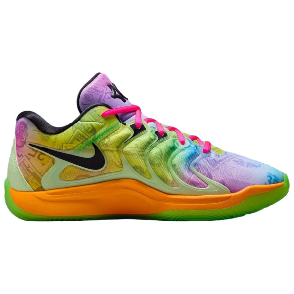 Nike KD 17 Противоскользящие устойчивые к истиранию низкие баскетбольные кроссовки унисекс желтый зеленый фиолетовый