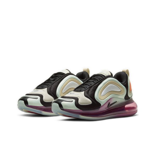 Nike Air Max 720 Винтаж Кожа Низкие Кроссовки для Бега Женские Фиолетово-Зеленый Пэчворк Спортивный