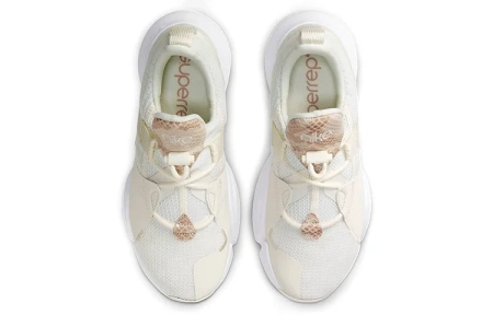 Nike SuperRep Groove Амортизация Противоскользящие Устойчивые к истиранию Низкие Кроссовки для тренировок Женские Экрю