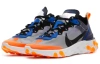 Nike React Element 87 Сетка Текстиль Амортизация Баланс Низкий Топ Беговые кроссовки Унисекс Серый Оранжевый Синий