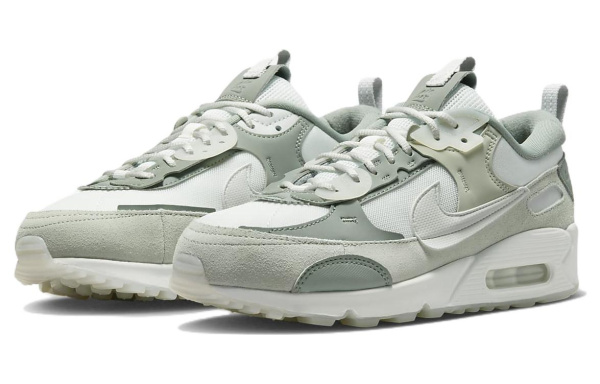 Nike Air Max 90 Futura Устойчивая к истиранию Низкая Повседневная Обувь Женская Зеленая Белая