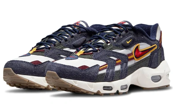 Nike Air Max 96 Low Топ Амортизирующие Повседневные Беговые Кроссовки Унисекс Джинсовый Синий
