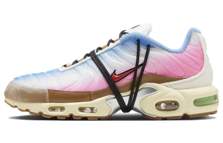Nike Air Max Plus Ткань Устойчивая к Износу Низкий Верх Повседневная Обувь Мужская Белый Синий Розовый
